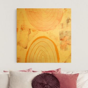 Złoty obraz na płótnie - Promieniste łuki barwne w karmelu II