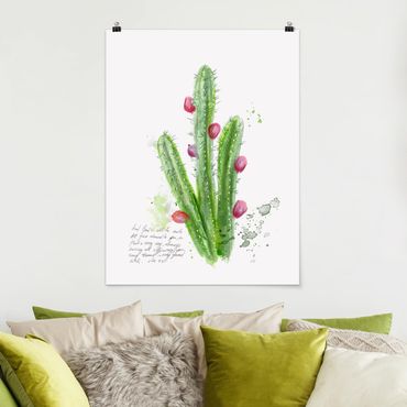 Plakat - Kaktus z wersetem biblijnym II