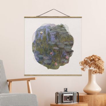 Plakat z wieszakiem - Akwarele - Claude Monet - Lilie wodne (Nympheas)