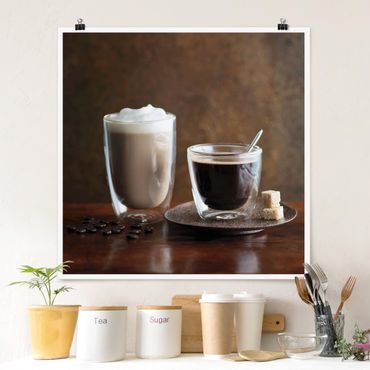 Plakat - Espresso i latte