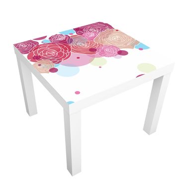 Okleina meblowa IKEA - Lack stolik kawowy - Róże i bąbelki