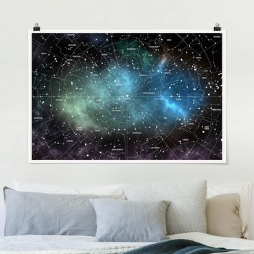 Plakat - Obrazy gwiazd Mapa mgławic galaktyk