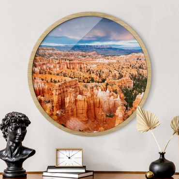 Okrągły obraz w ramie - Blaze Of Colour Of The Grand Canyon