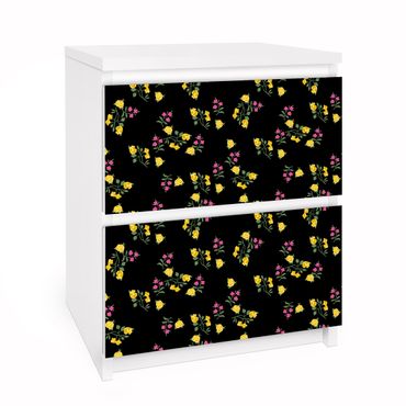 Okleina meblowa IKEA - Malm komoda, 2 szuflady - Wzór "Mille fleurs