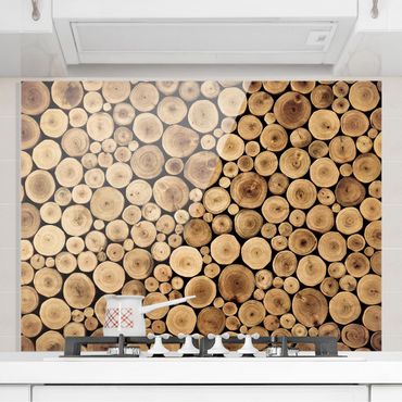 Panel szklany do kuchni - Drewno opałowe dla domu