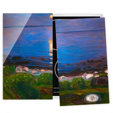 Szklana płyta ochronna na kuchenkę 2-częściowa - Edvard Munch - Letnia noc nad morzem