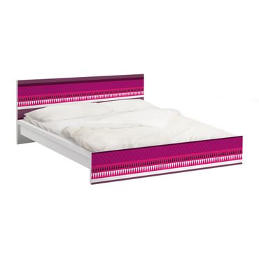 Okleina meblowa IKEA - Malm łóżko 180x200cm - Różowy etnomiks