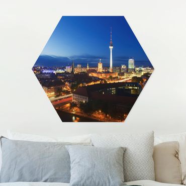 Obraz heksagonalny z Forex - Wieża telewizyjna nocą