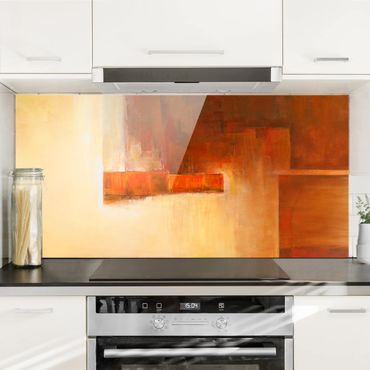 Panel szklany do kuchni - Balans pomarańczowobrązowy
