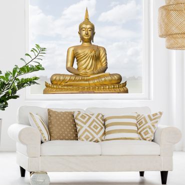 Naklejka na okno - Złoty Budda