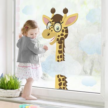 Naklejka na okno - Zabawna żyrafa