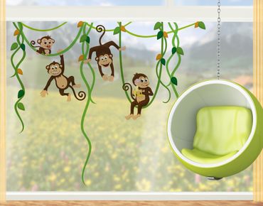 Naklejka na okno - Gang małp