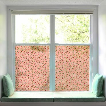 Folia okienna - Wróżka truskawka - kwiaty truskawek
