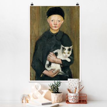 Plakat - Paula Modersohn-Becker - Chłopiec z kotem
