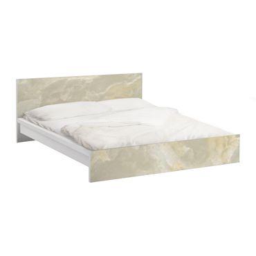 Okleina meblowa IKEA - Malm łóżko 140x200cm - Onyksowy krem marmurowy