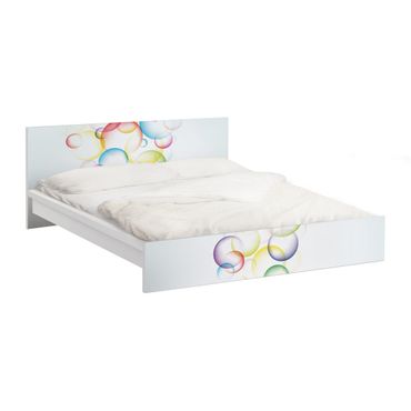 Okleina meblowa IKEA - Malm łóżko 140x200cm - Tęcza bąbelków