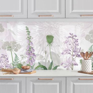 Panel ścienny do kuchni - Naparstnica na delikatnej kwiatowej łące