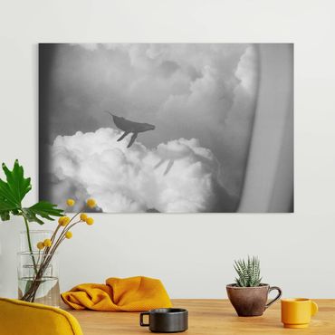 Obraz na płótnie - Latający wieloryb w chmurach