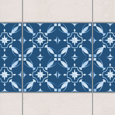 Naklejka na płytki - Ciemnoniebiesko-biała seria wzorów Nr 01