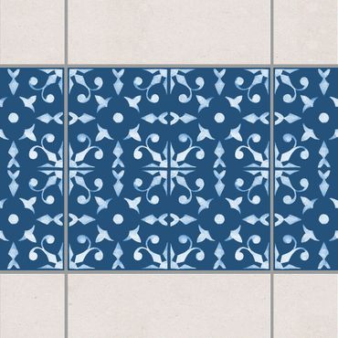 Naklejka na płytki - Dark niebiesko-biały Pattern Series Nr 06