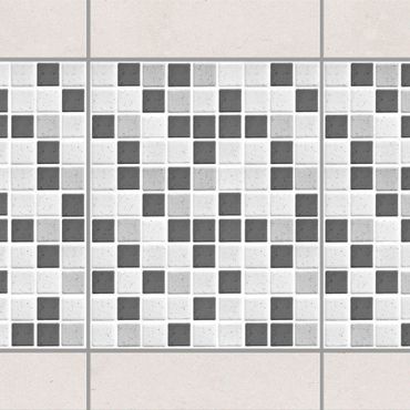 Naklejka na płytki - Płytki mozaikowe szare