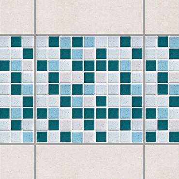 Naklejka na płytki - Płytki mozaikowe turkusowoniebieskie