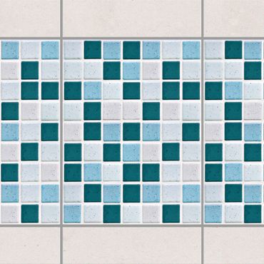 Naklejka na płytki - Płytki mozaikowe turkusowoniebieskie