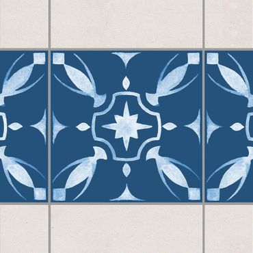 Naklejka na płytki - Wzór Ciemnoniebiesko-białe Seria Nr 1