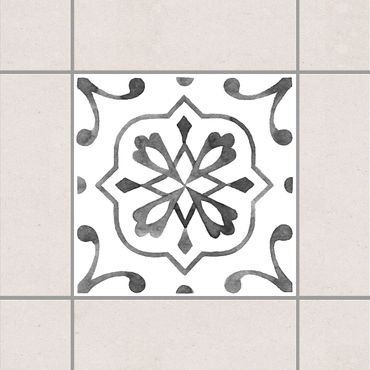 Naklejka na płytki - Wzór szaro-biały Seria Nr 4