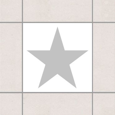 Naklejka na płytki - Nr YK43 Star White Szary Szary