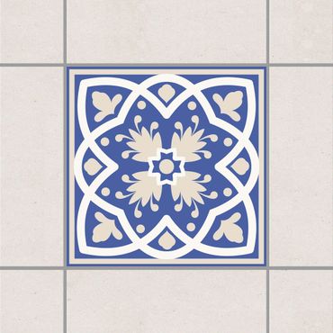 Naklejka na płytki - Portugalski wzór płytek w kolorze niebieskim