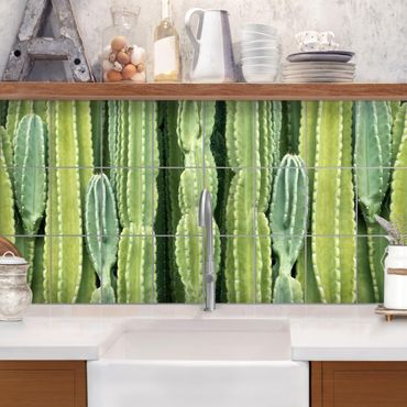 Naklejka na płytki - Ściana kaktusów