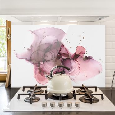 Panel szklany do kuchni - Czystość płynąca w fiolecie