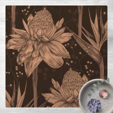Mata korkowa - Kwiatowa elegancja Vintage Strelitzie
