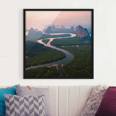 Plakat w ramie - Krajobraz rzeki w Tajlandii