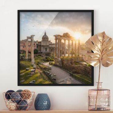 Plakat w ramie - Forum Romanum o wschodzie słońca