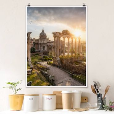 Plakat - Forum Romanum o wschodzie słońca