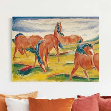 Obraz na naturalnym płótnie - Franz Marc - Konie na pastwisku