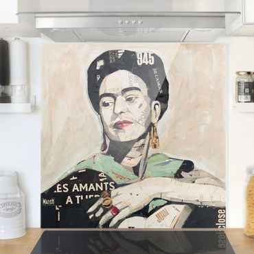 Panel szklany do kuchni - Frida Kahlo - kolaż Nr 4