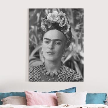 Obraz na płótnie - Frida Kahlo Photograph Portrait With Flower Crown - Format pionowy 3:4
