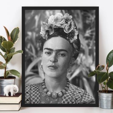 Obraz w ramie - Frida Kahlo Photograph Portrait With Flower Crown