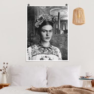 Plakat reprodukcja obrazu - Frida Kahlo Photograph Portrait With Cacti