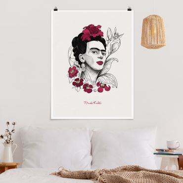 Plakat reprodukcja obrazu - Frida Kahlo Portrait With Flowers