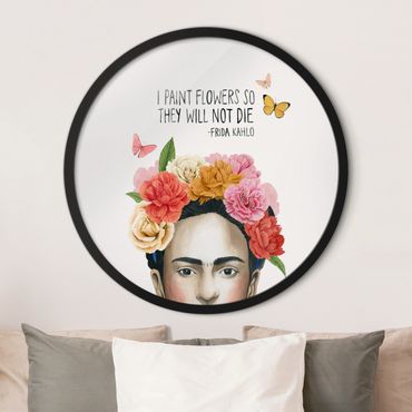 Okrągły obraz w ramie - Frida's Thoughts - Flowers