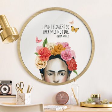 Okrągły obraz w ramie - Frida's Thoughts - Flowers