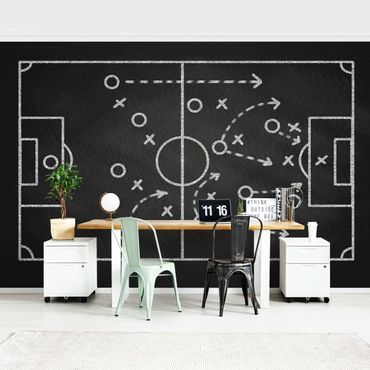 Fototapeta - Football Strategy On Blackboard