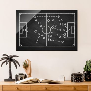 Obraz na szkle - Football Strategy On Blackboard