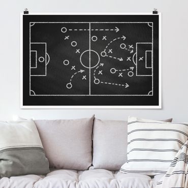 Plakat reprodukcja obrazu - Football Strategy On Blackboard