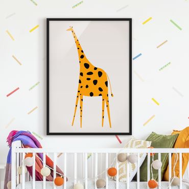 Plakat w ramie - Żółta żyrafa