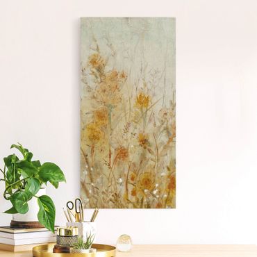 Obraz na naturalnym płótnie - Łąka żółtych dzikich kwiatów